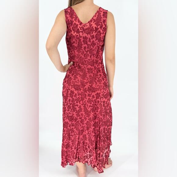 Vintage ECI NY Whimsigoth Fairy Grunge Silk Blend Velvet Burnout Cowl Dress 4 - Picture 6 of 16